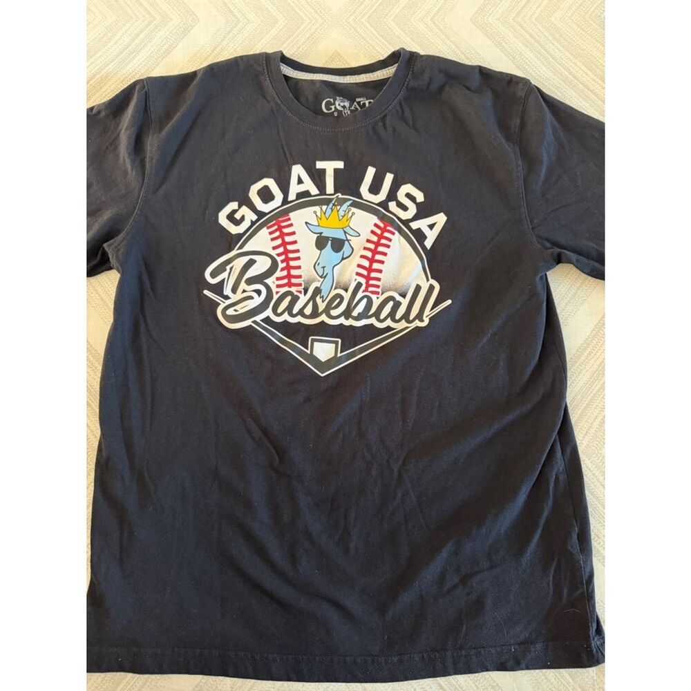 GOAT USA Adult Small Black Baseball Graphic T-Shirt